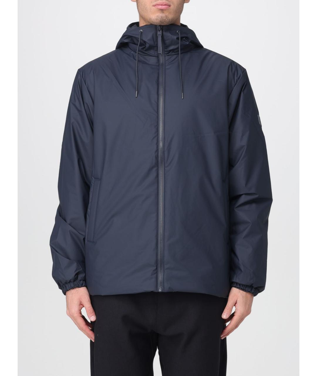 RAINS Синяя полиэстеровая куртка, фото 5