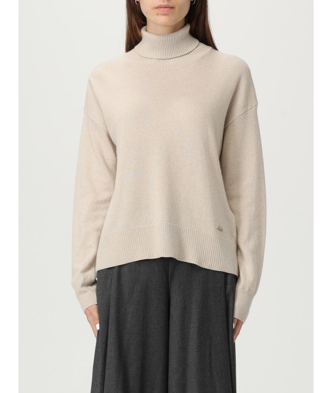 WOOLRICH Бежевый шерстяной джемпер / свитер, фото 4