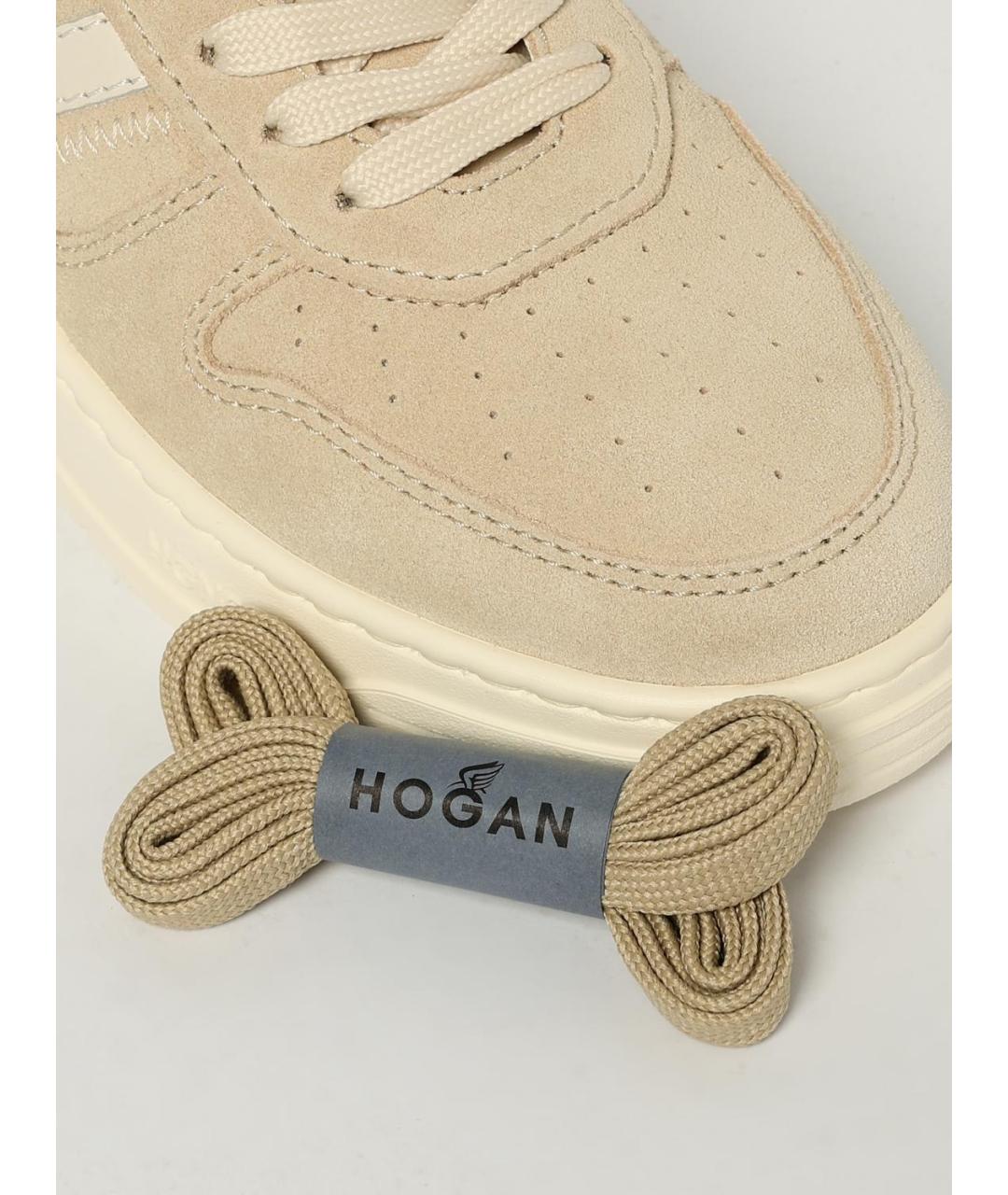 HOGAN Бежевые замшевые кеды, фото 4