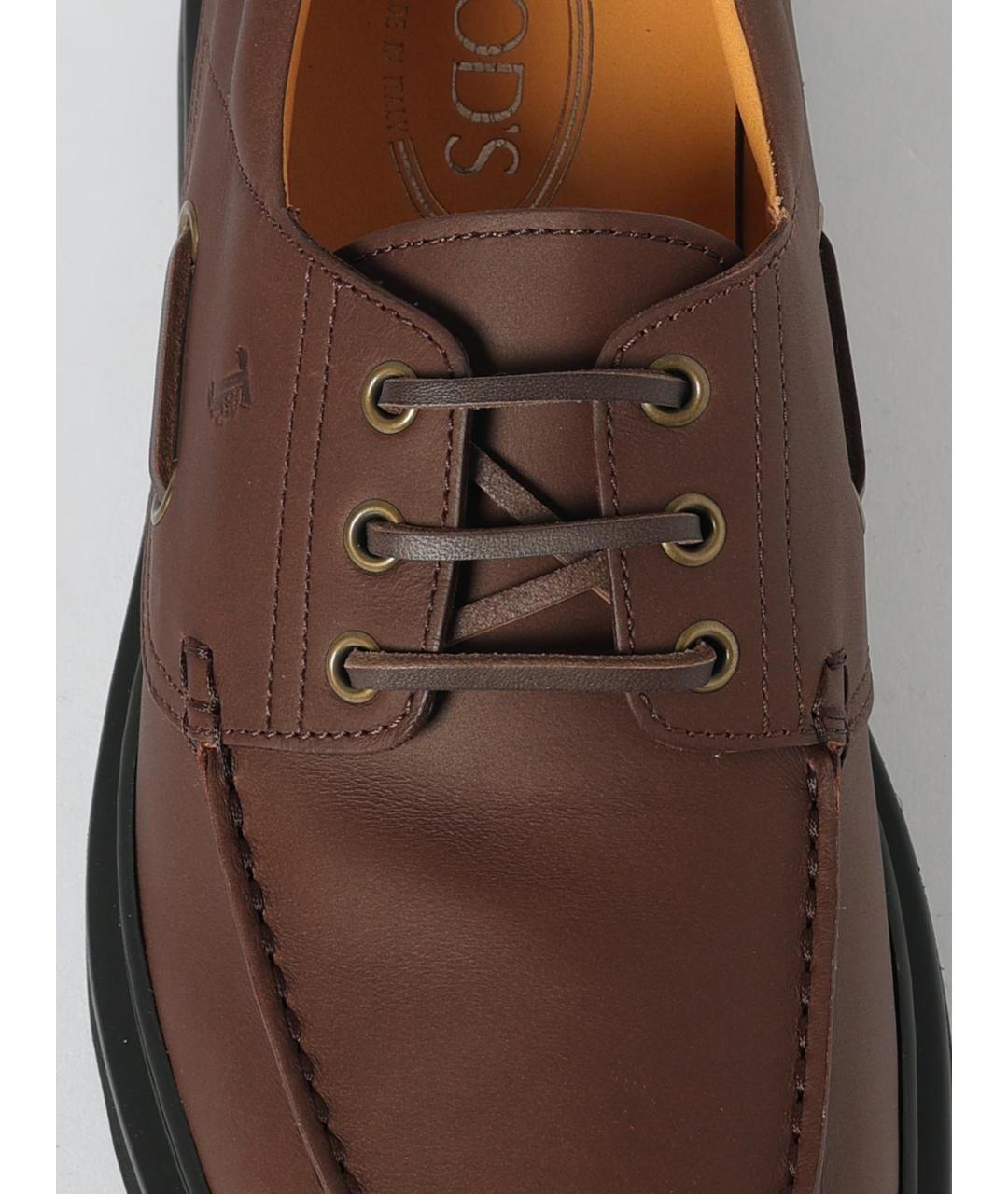 TOD'S Коричневые кожаные лоферы, фото 4