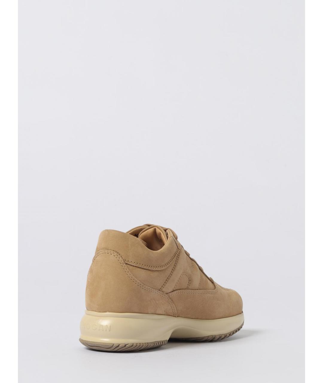 HOGAN Бежевые кожаные кроссовки, фото 3
