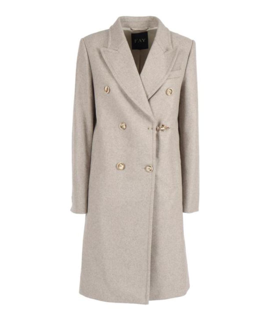 FAY Бежевое шерстяное пальто, фото 1