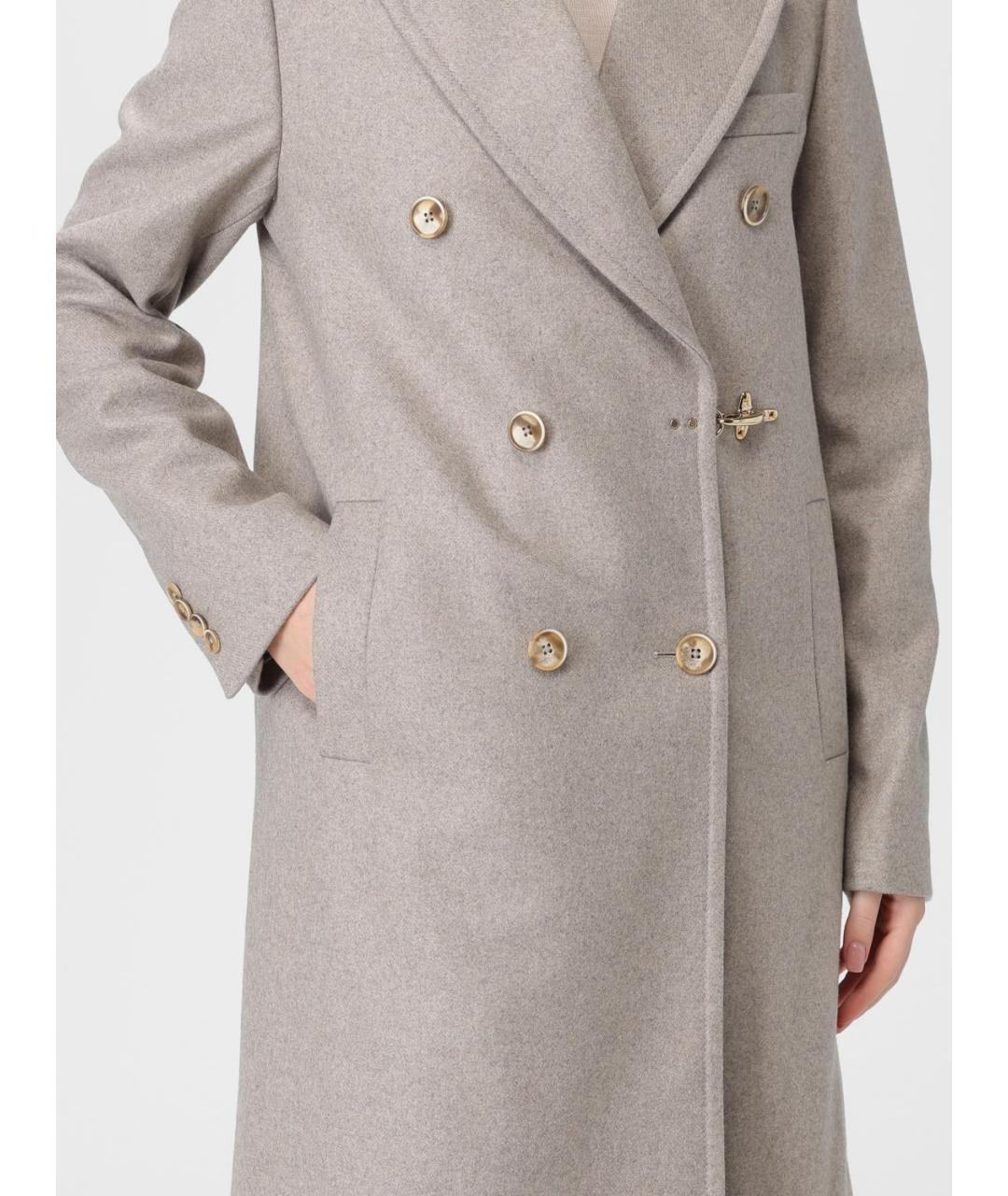 FAY Бежевое шерстяное пальто, фото 5