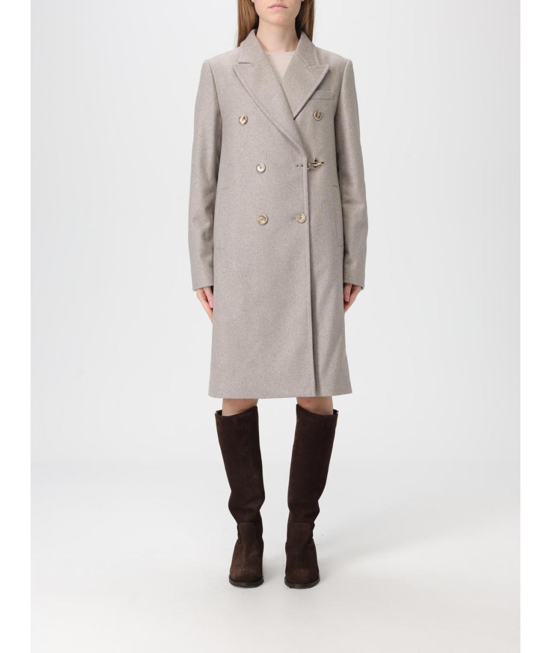 FAY Бежевое шерстяное пальто, фото 2