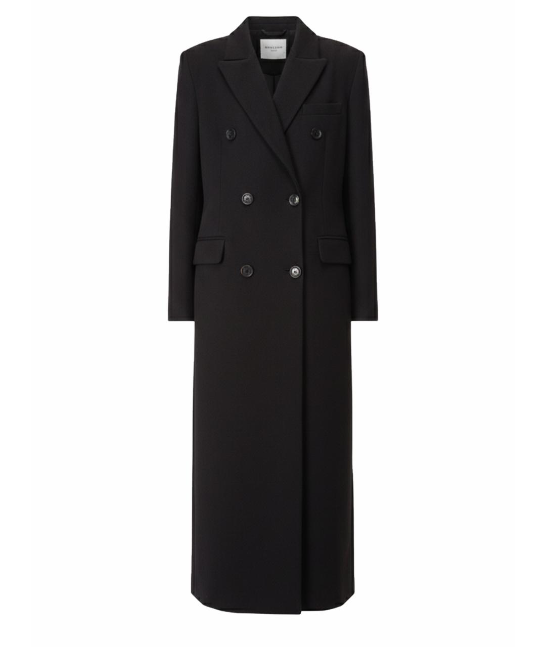 MAR DE MARGARITAS Черное шерстяное пальто, фото 1