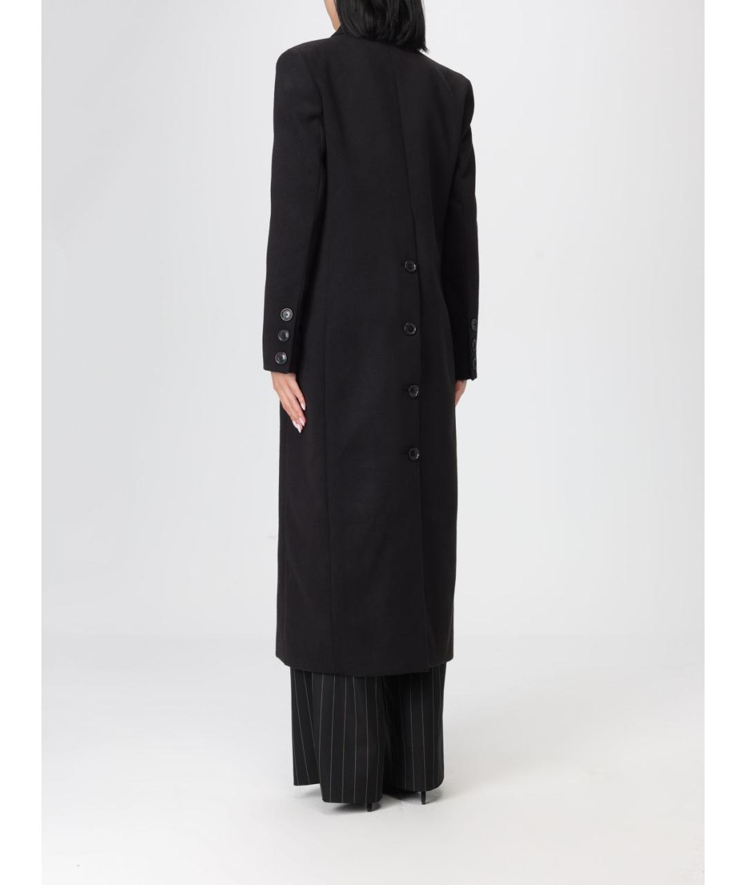 MAR DE MARGARITAS Черное шерстяное пальто, фото 2