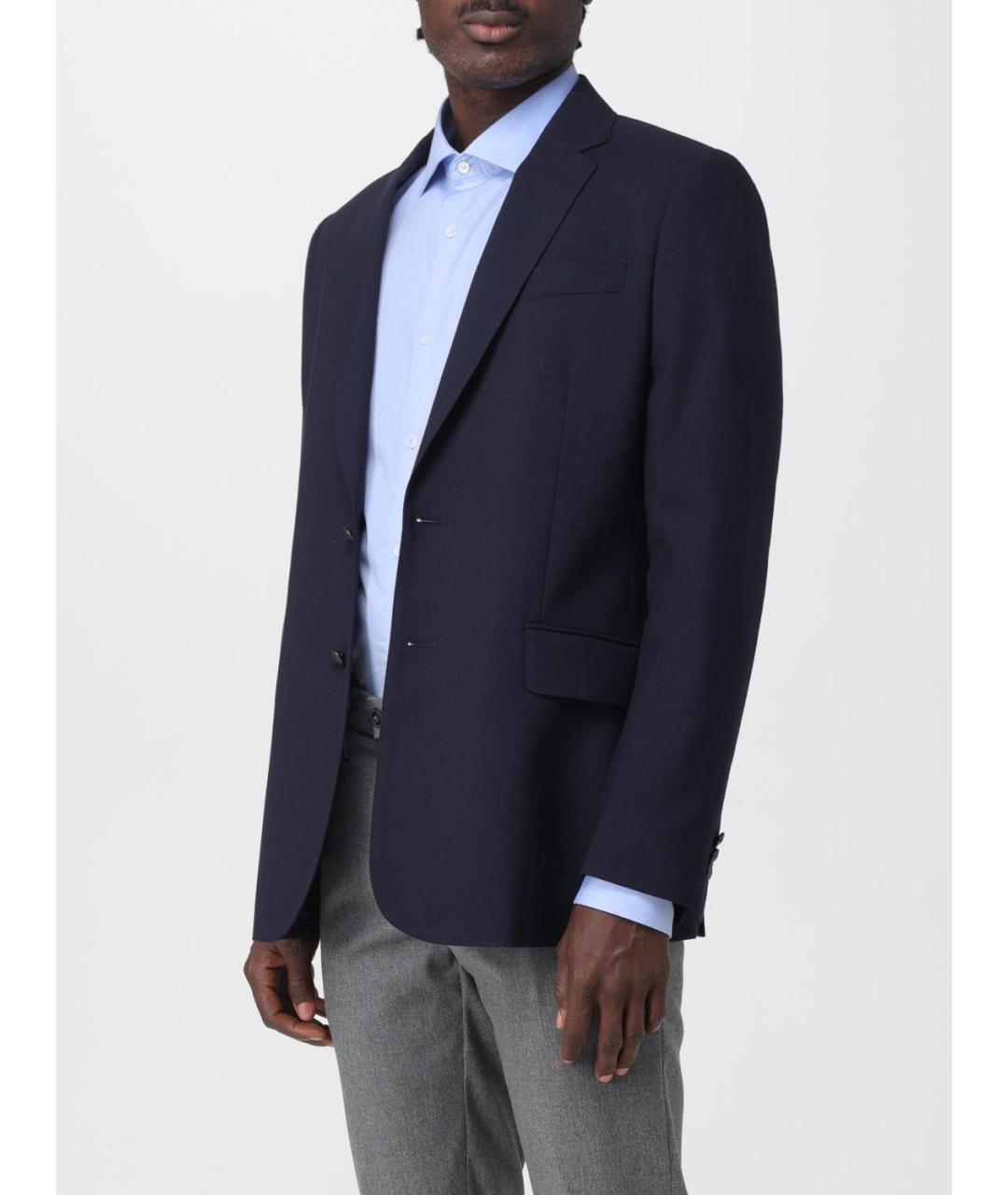 FAY Синий шерстяной пиджак, фото 3