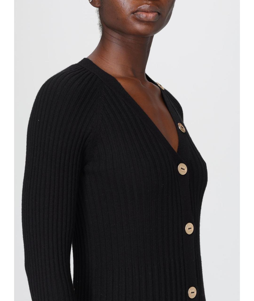 TWIN-SET Черное вискозное повседневное платье, фото 3