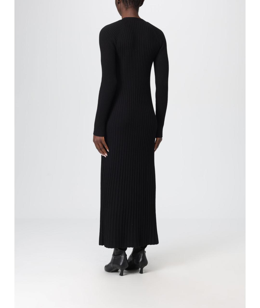 TWIN-SET Черное вискозное повседневное платье, фото 2