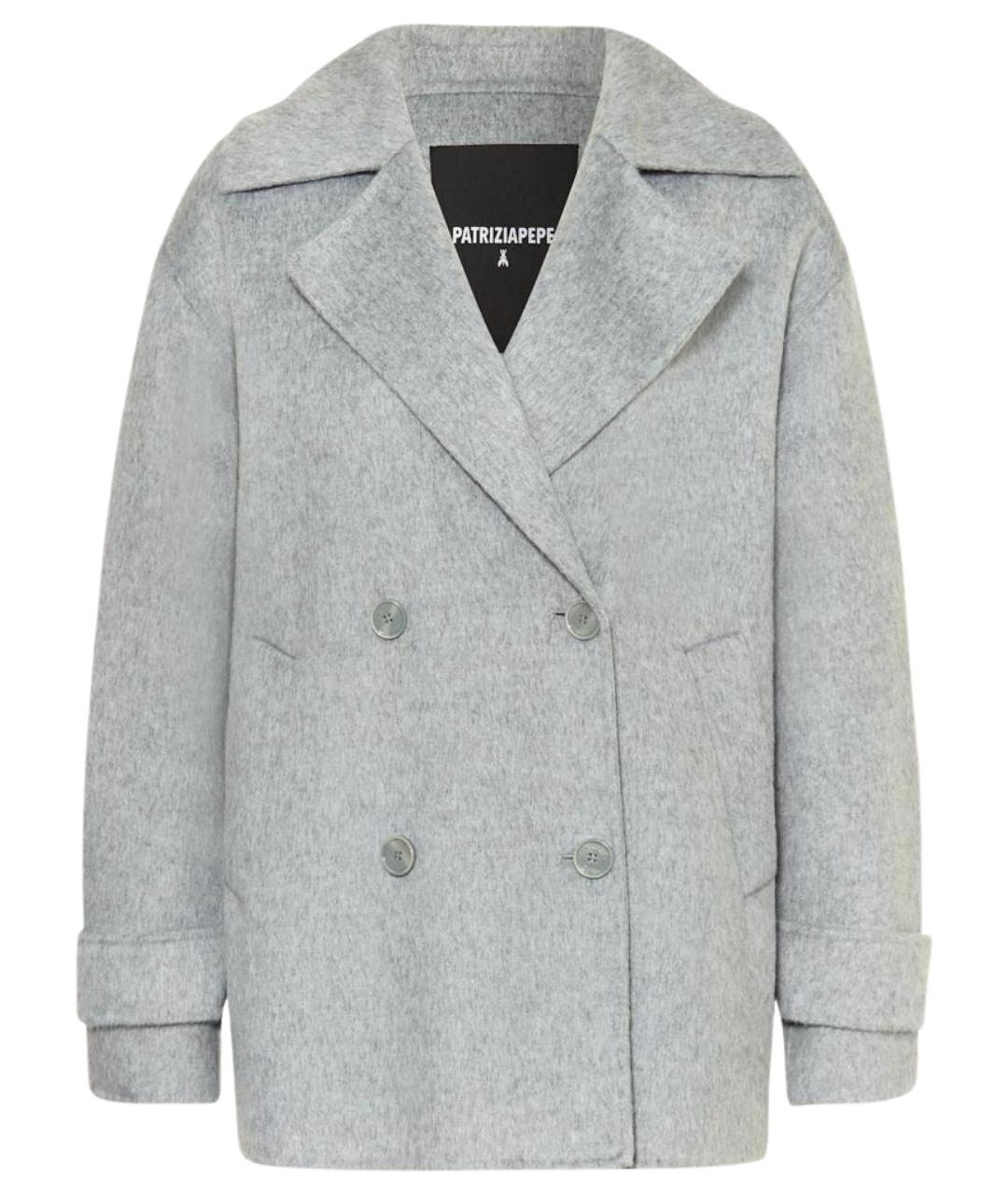 PATRIZIA PEPE Серое шерстяное пальто, фото 1