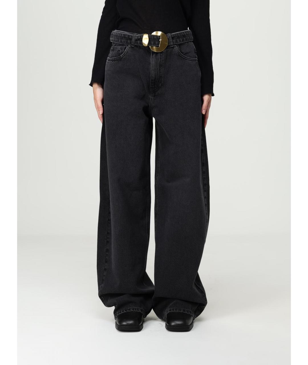 TWIN-SET Черные хлопковые джинсы клеш, фото 4