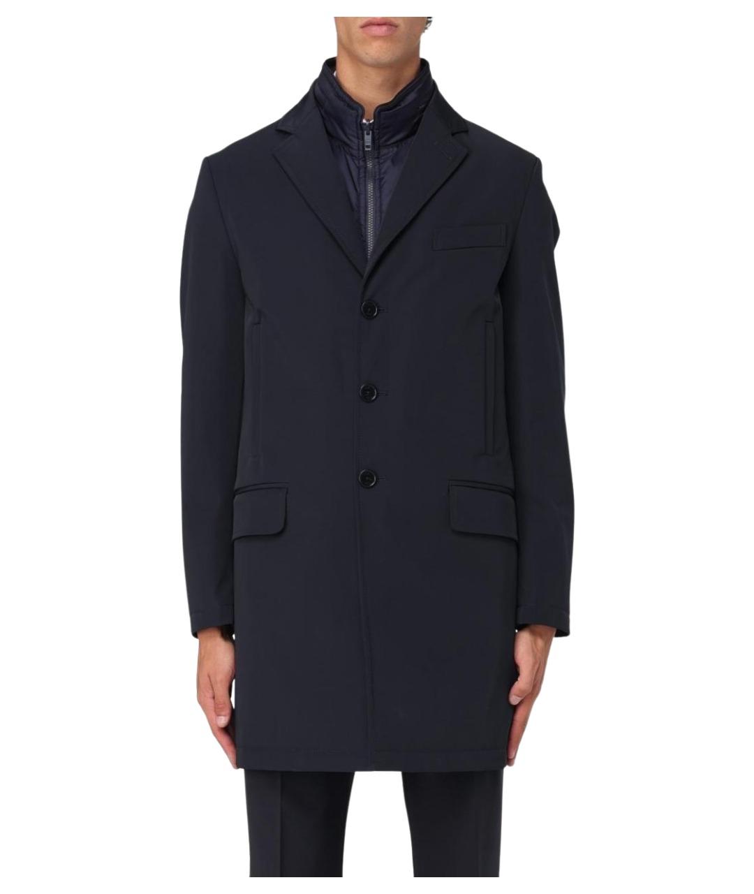 FAY Темно-синий полиэстеровый тренч / плащ, фото 1