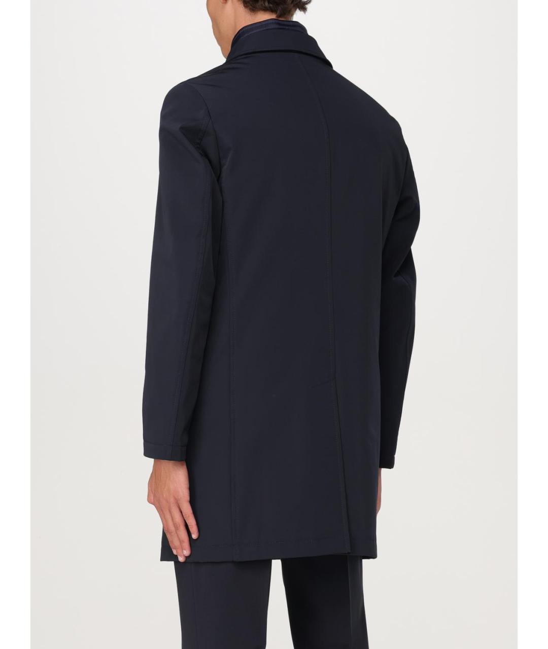 FAY Темно-синий полиэстеровый тренч / плащ, фото 2