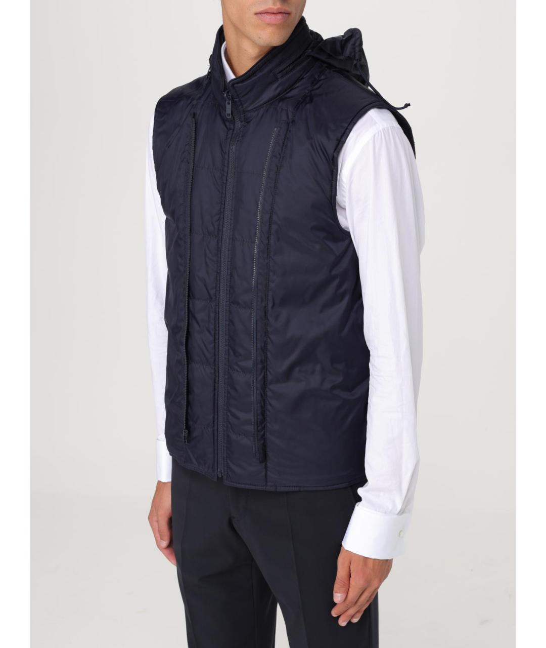 FAY Темно-синий полиэстеровый тренч / плащ, фото 5