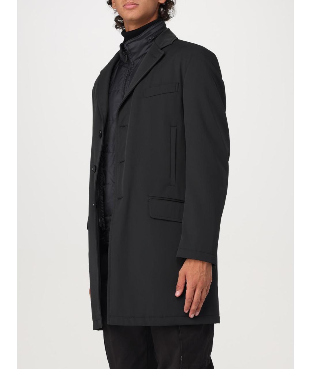 FAY Черный полиэстеровый тренч / плащ, фото 3