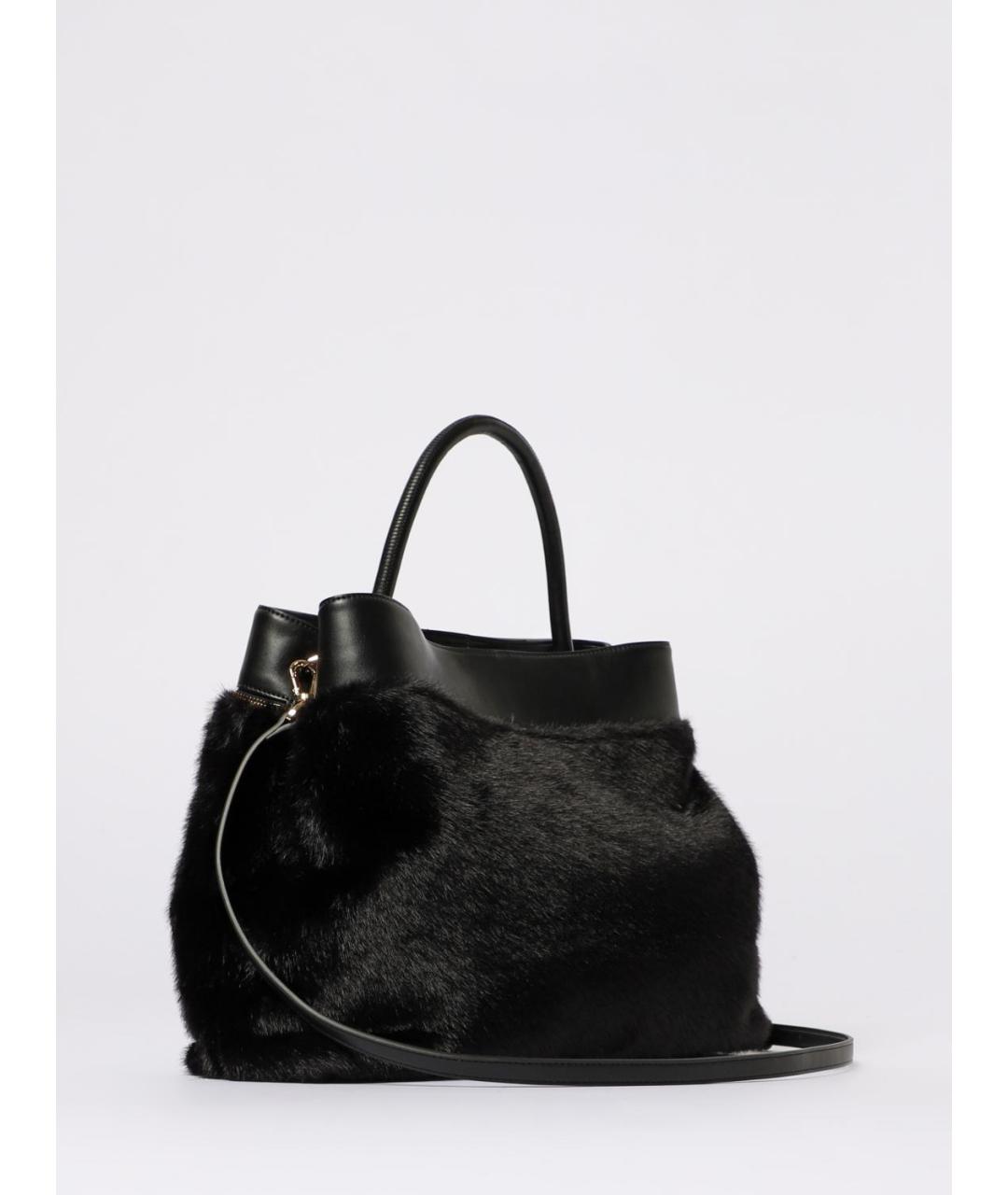 TWIN-SET Черная сумка тоут из искусственной кожи, фото 2