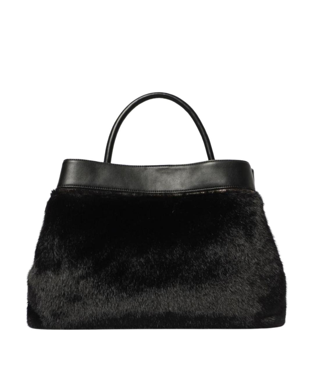 TWIN-SET Черная сумка тоут из искусственной кожи, фото 1