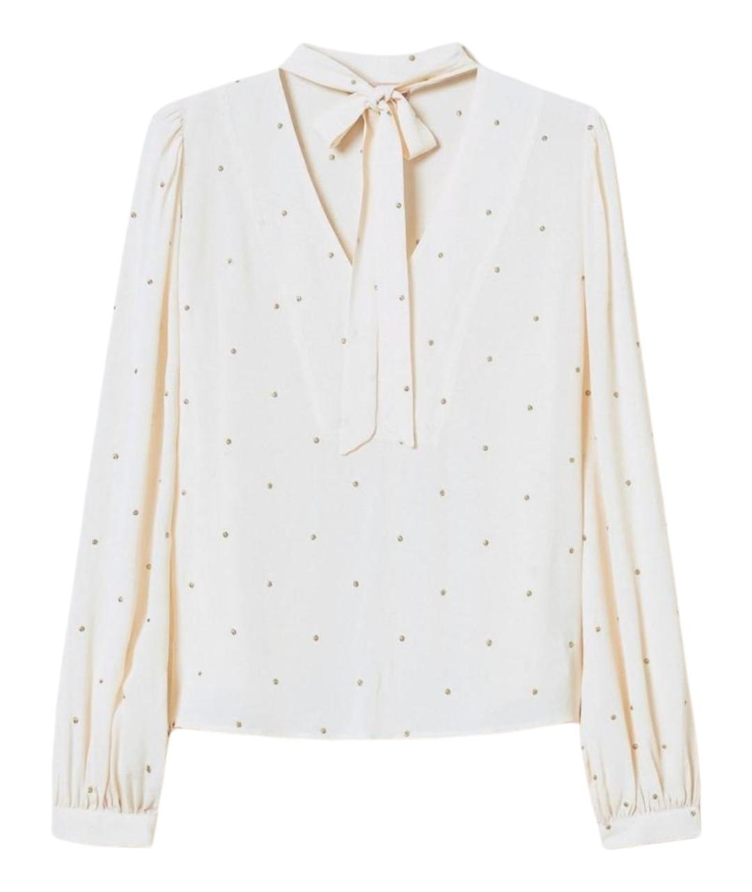 TWIN-SET Бежевая вискозная блузы, фото 1