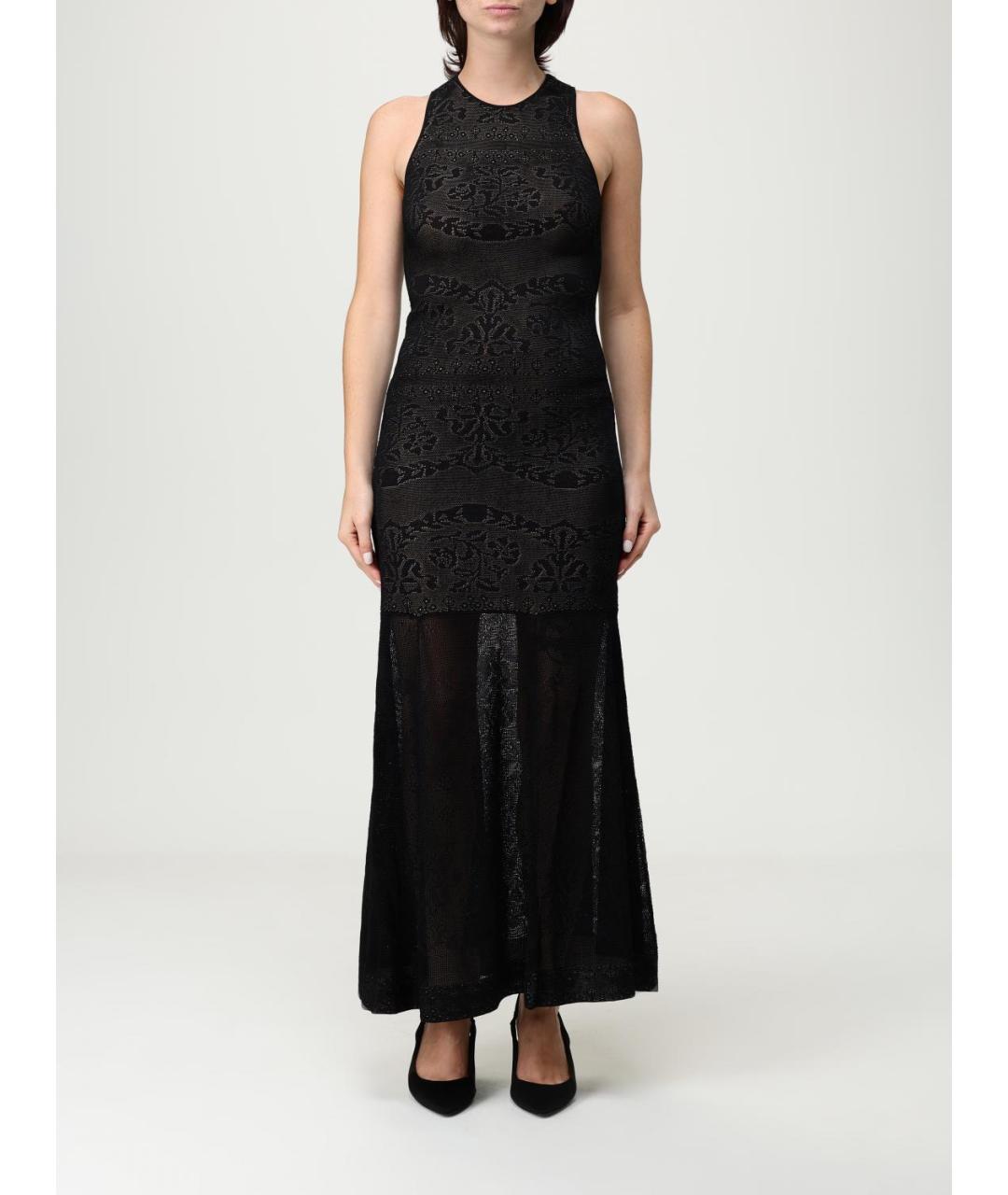 TWIN-SET Черное вискозное платье, фото 4