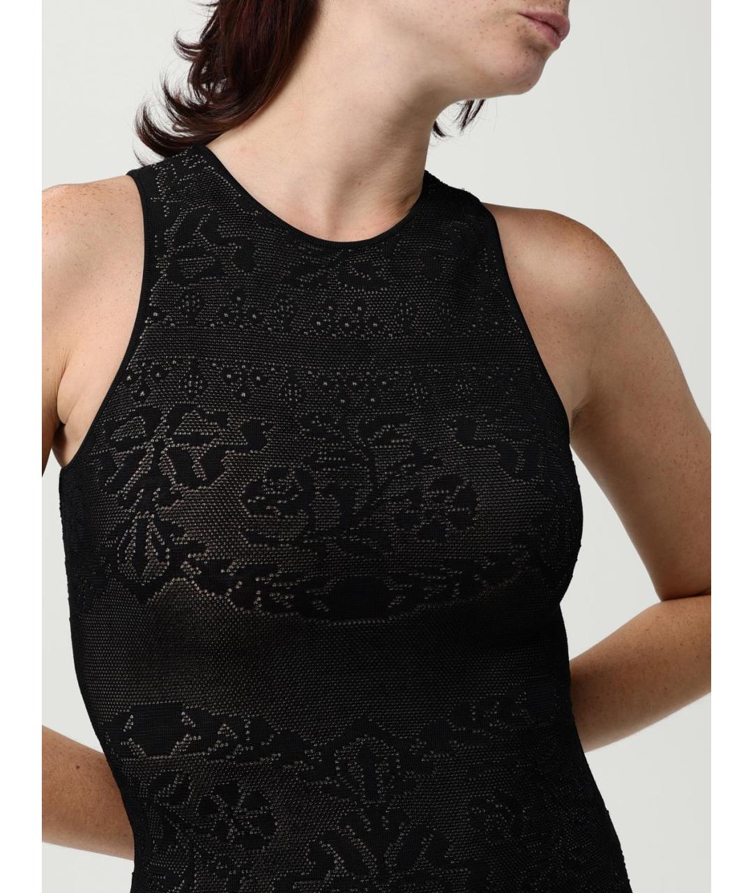 TWIN-SET Черное вискозное платье, фото 3