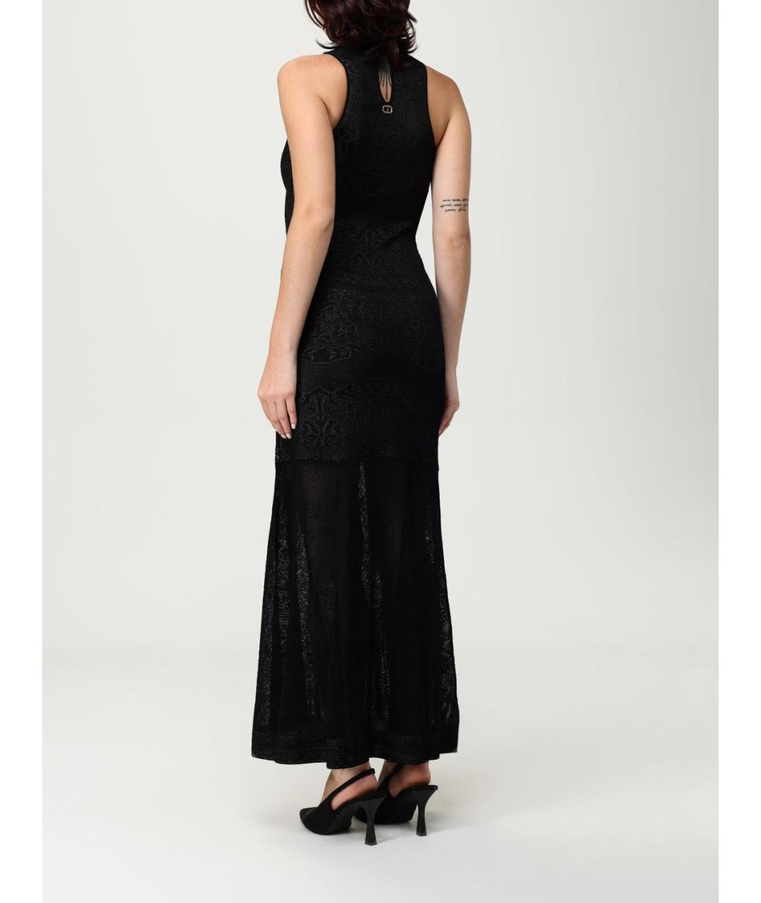 TWIN-SET Черное вискозное платье, фото 2