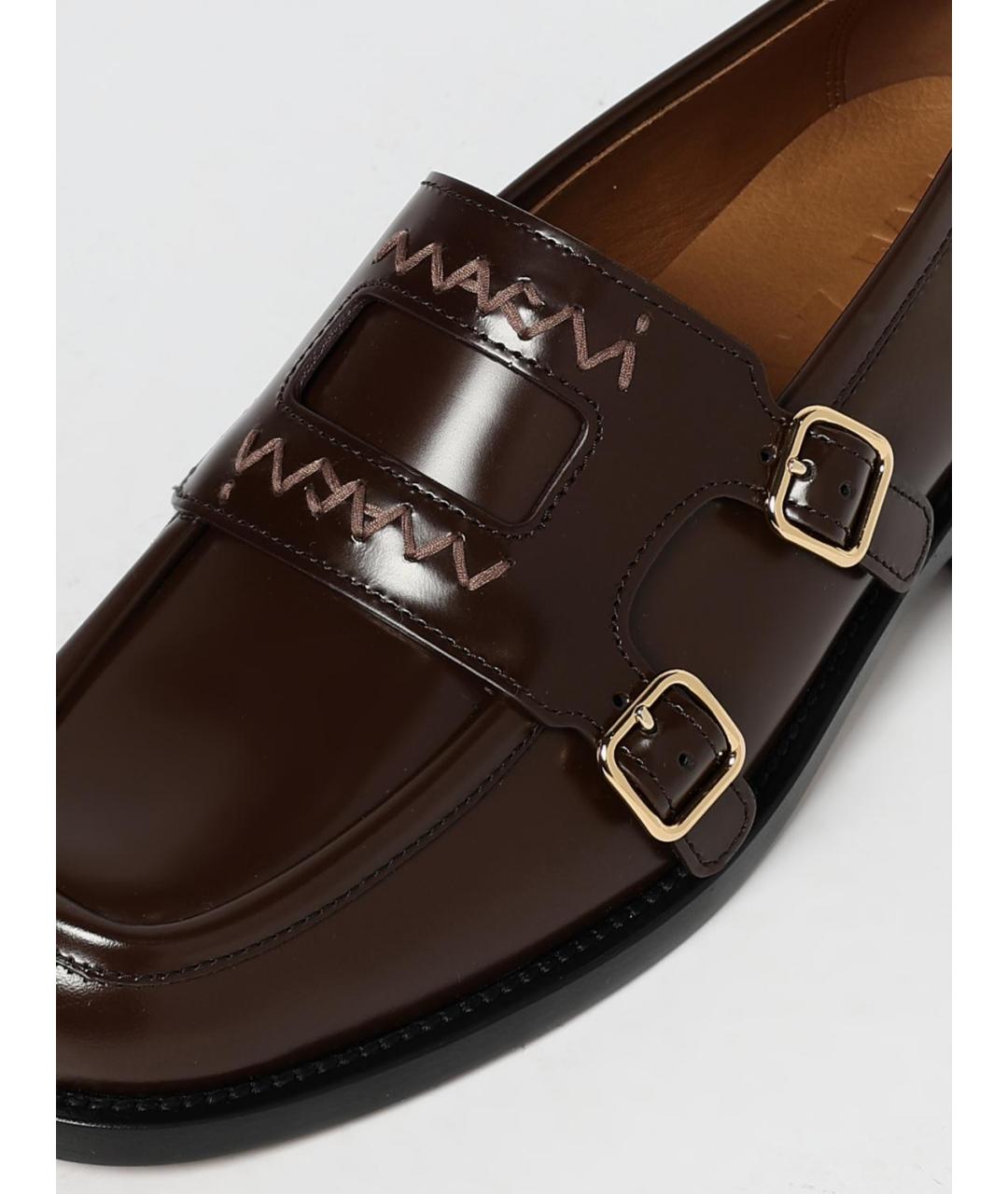 MARNI Коричневые кожаные лоферы, фото 4