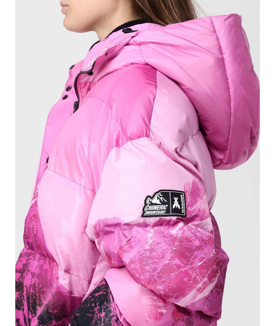 PATRIZIA PEPE Розовый полиамидовый пуховик, фото 5