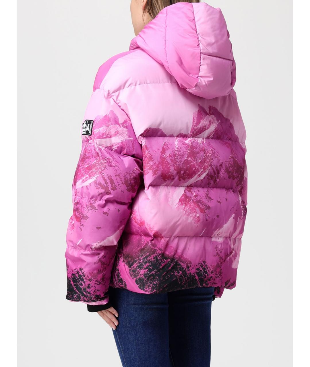 PATRIZIA PEPE Розовый полиамидовый пуховик, фото 3