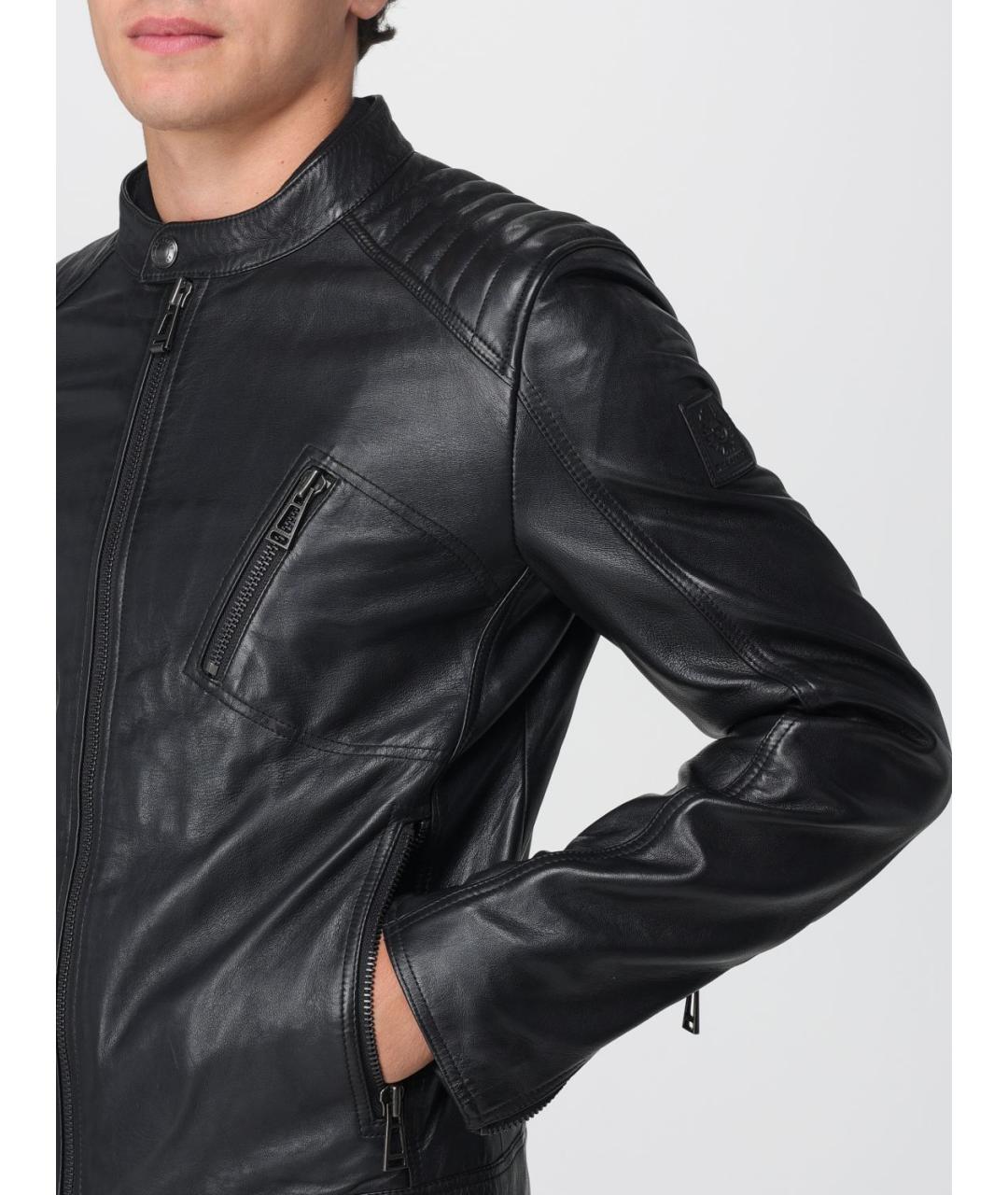 BELSTAFF Черная кожаная куртка, фото 5