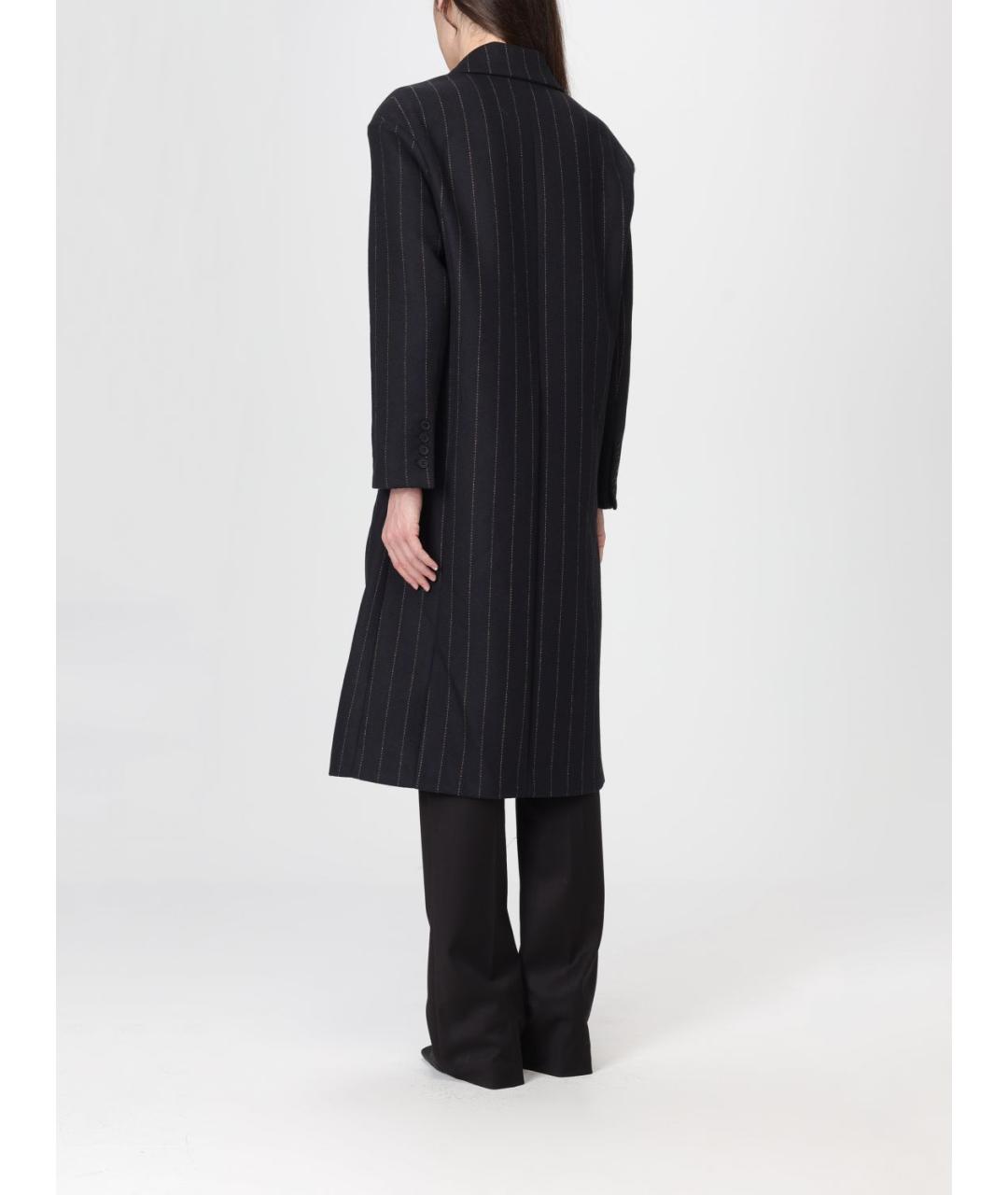 MAR DE MARGARITAS Черное шерстяное пальто, фото 2