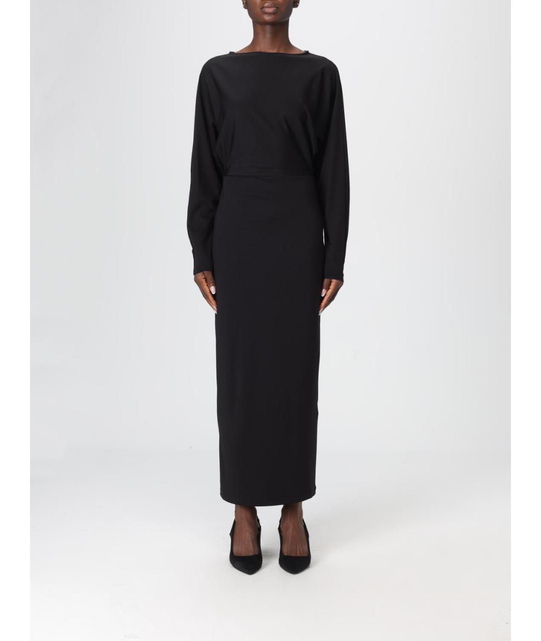 MAR DE MARGARITAS Черное вискозное повседневное платье, фото 4