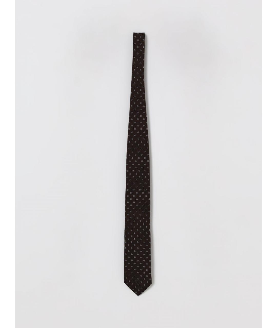 ZEGNA Коричневый шелковый галстук, фото 3