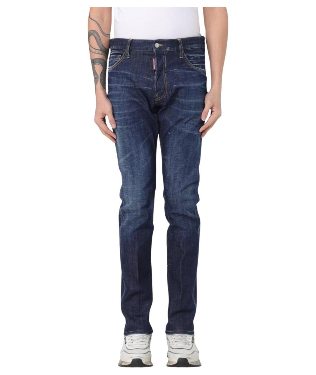 DSQUARED2 Синие хлопковые прямые джинсы, фото 1