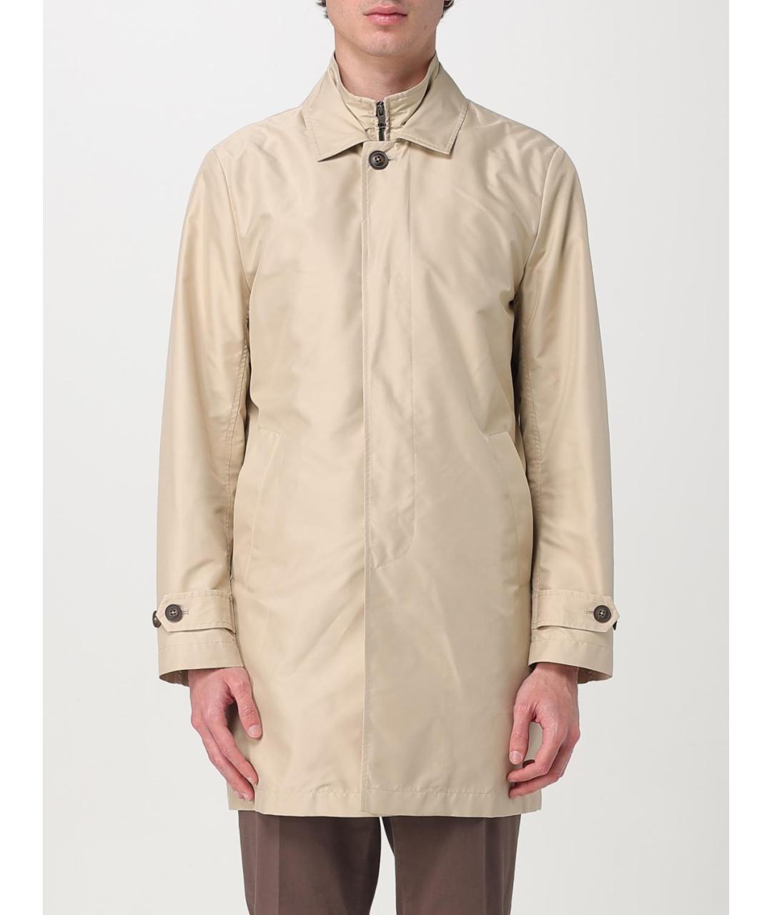 FAY Бежевый полиэстеровый тренч / плащ, фото 5