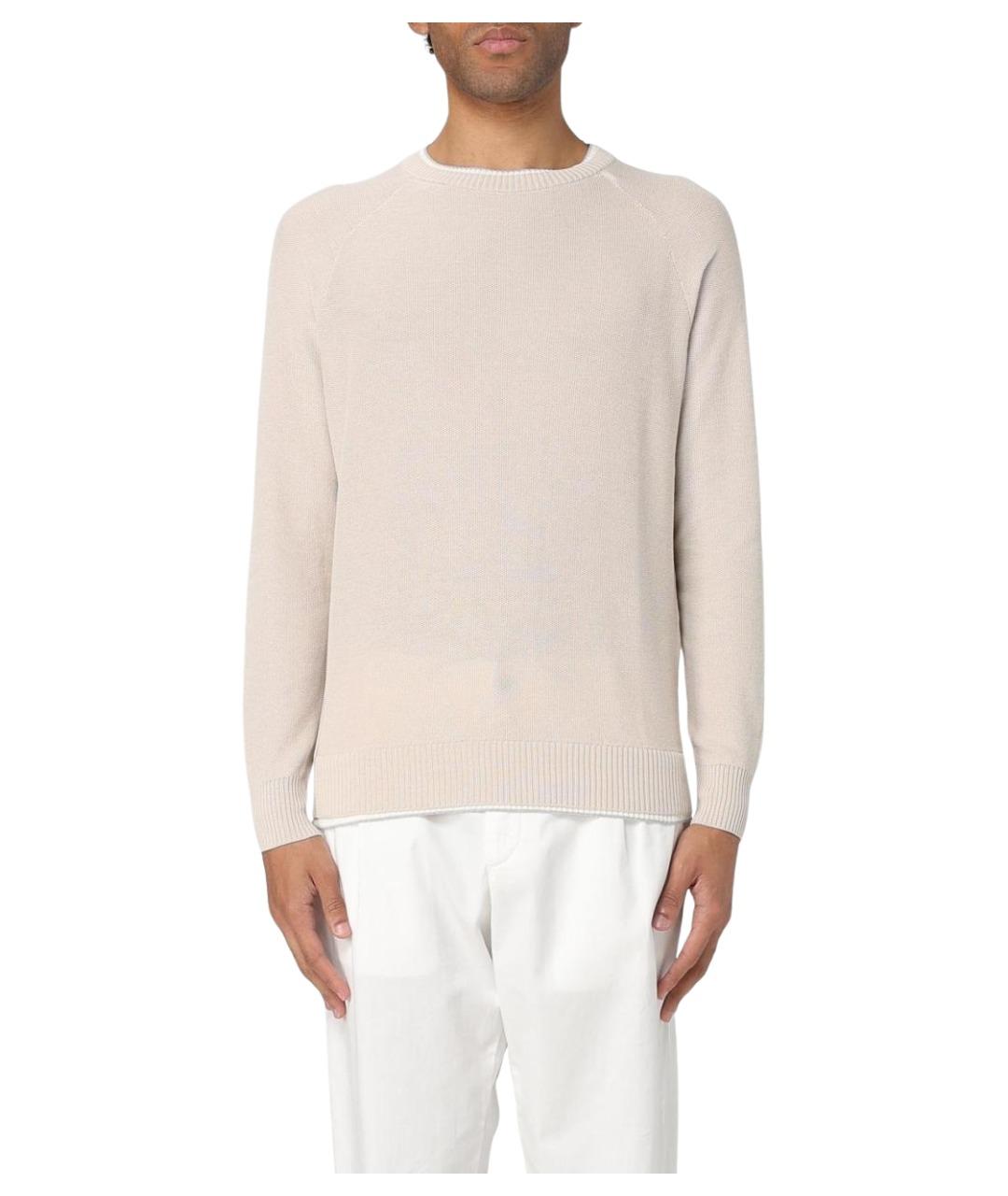 ELEVENTY Бежевый хлопковый джемпер / свитер, фото 1