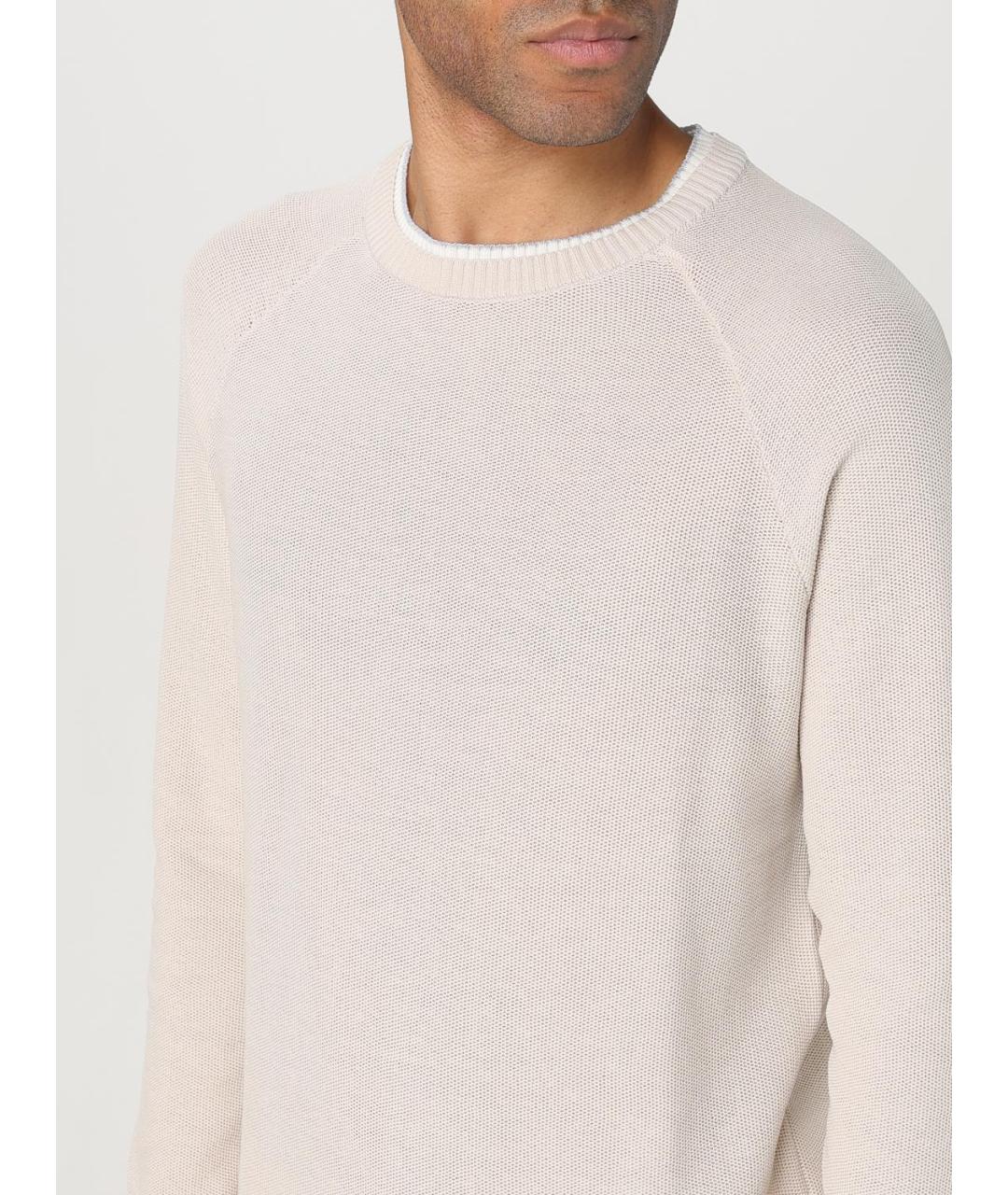 ELEVENTY Бежевый хлопковый джемпер / свитер, фото 3