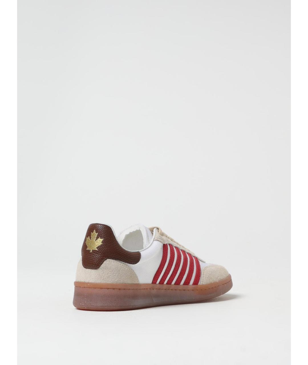 DSQUARED2 Белые кожаные низкие кроссовки / кеды, фото 3