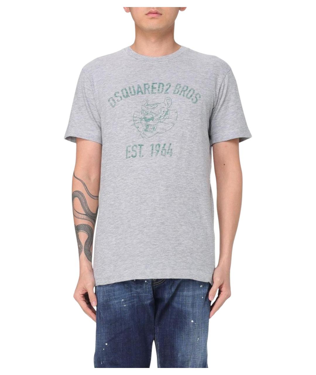 DSQUARED2 Серая хлопковая футболка, фото 1