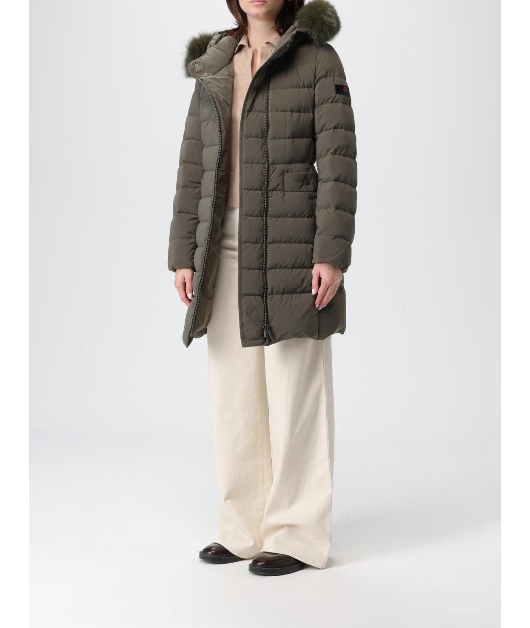 PEUTEREY Зеленый полиамидовый пуховик, фото 4