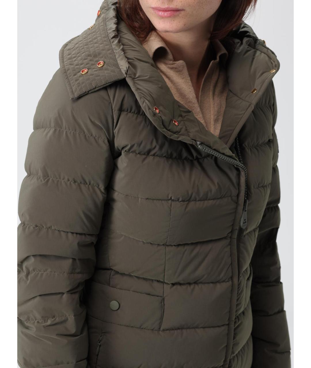 PEUTEREY Зеленый полиамидовый пуховик, фото 5