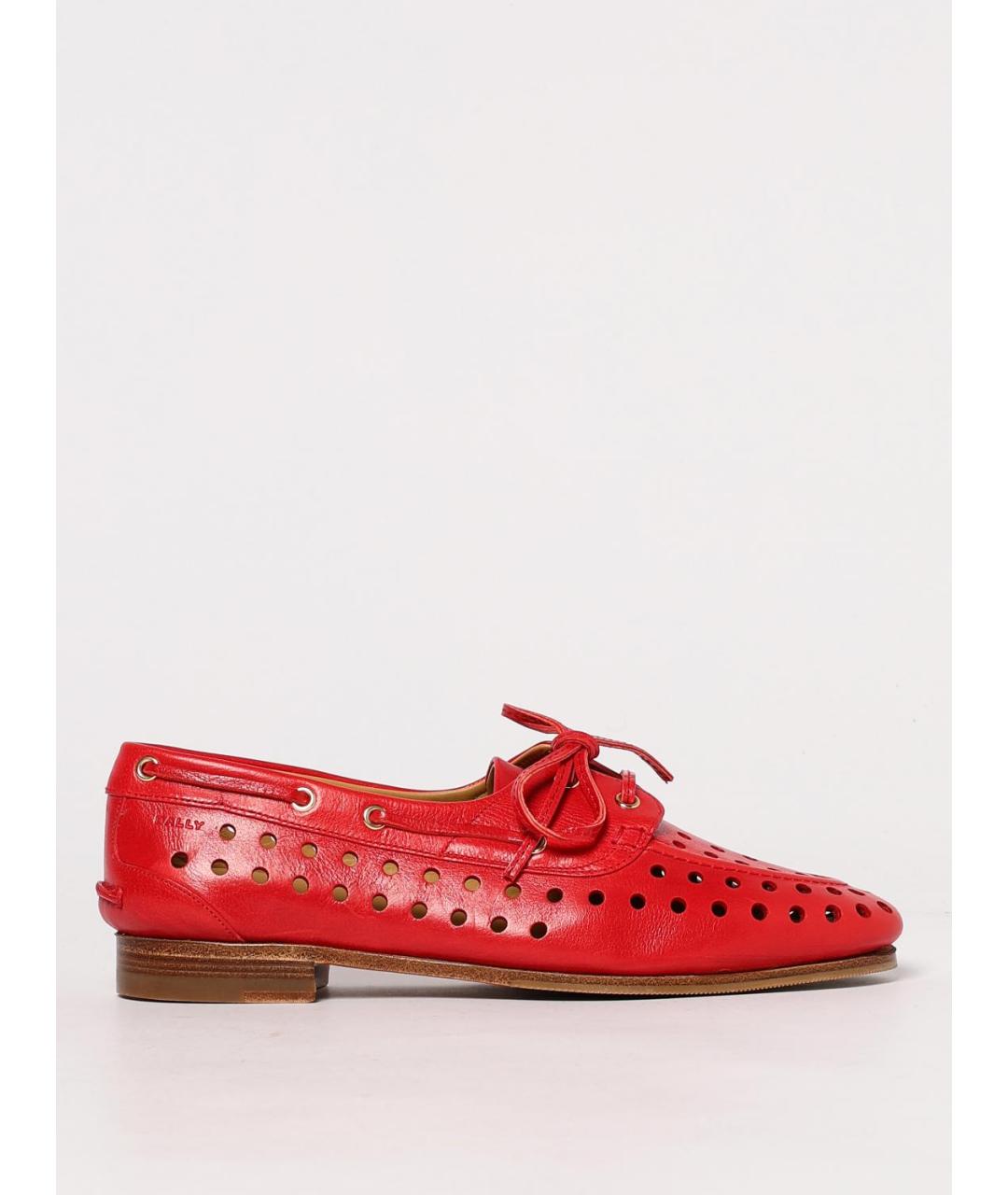 BALLY Красные кожаные лоферы, фото 5