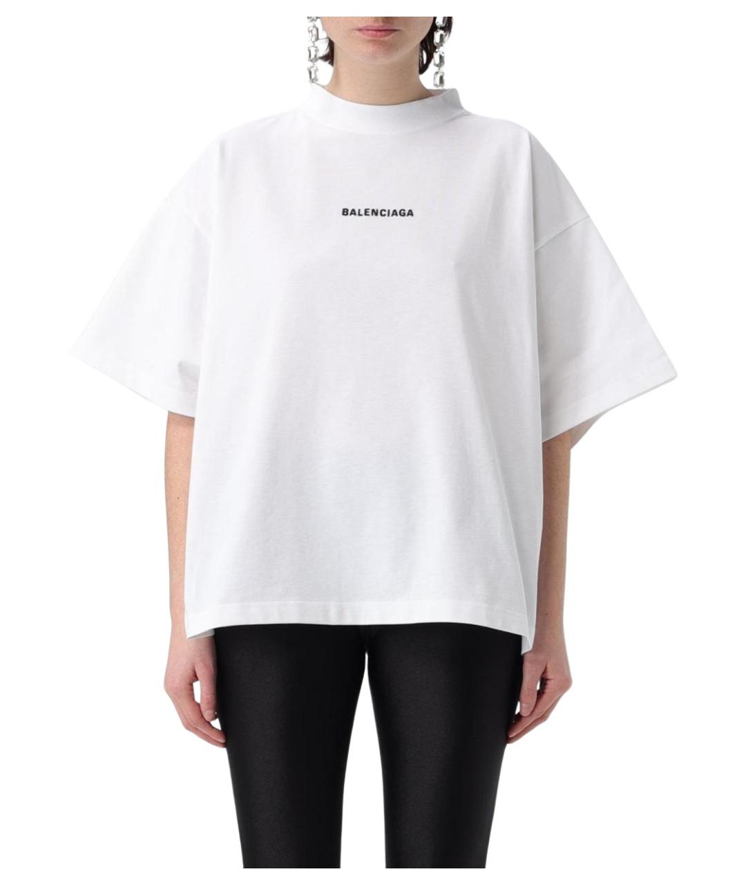 BALENCIAGA Белая хлопковая футболка, фото 1