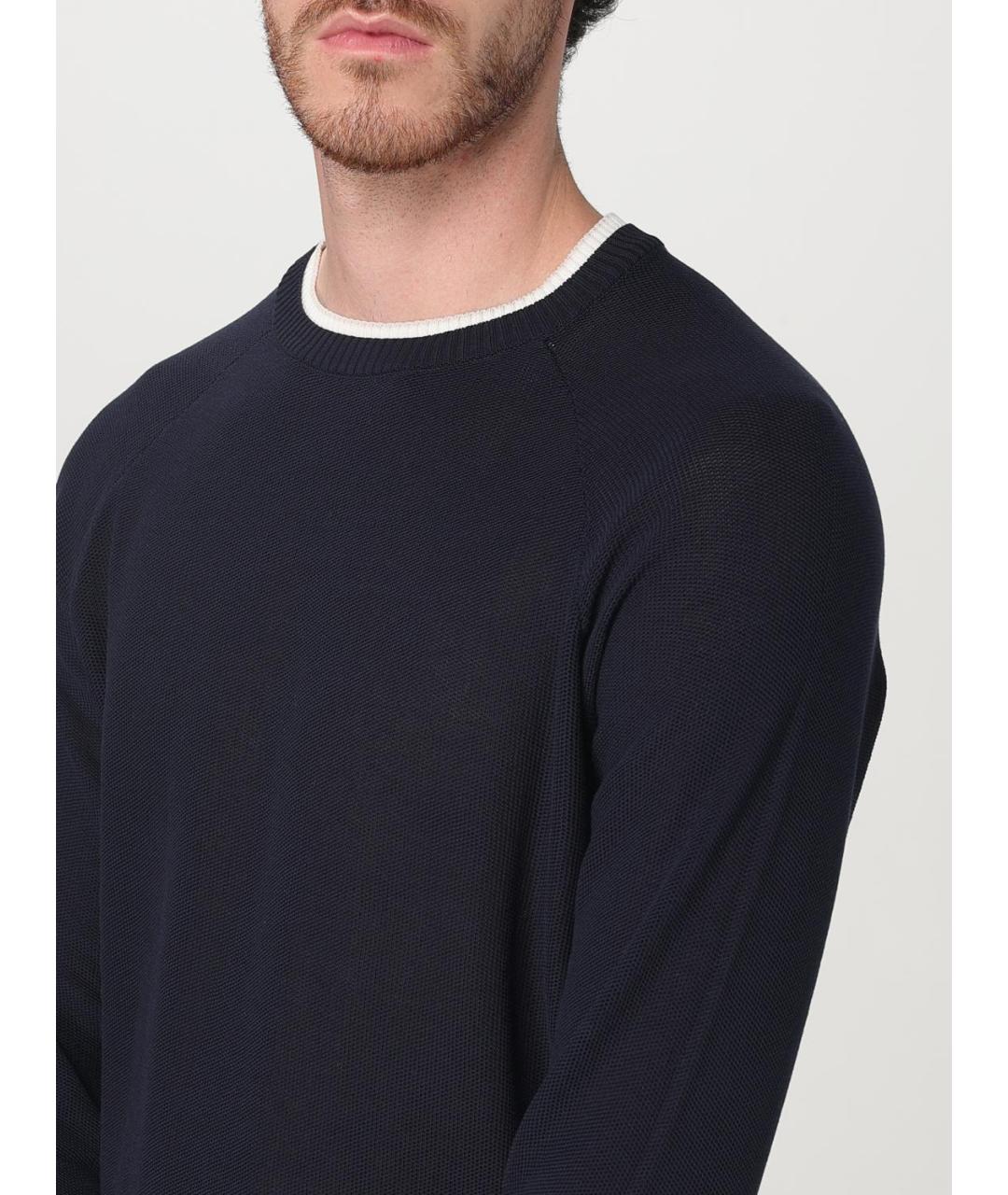 ELEVENTY Синий хлопковый джемпер / свитер, фото 4