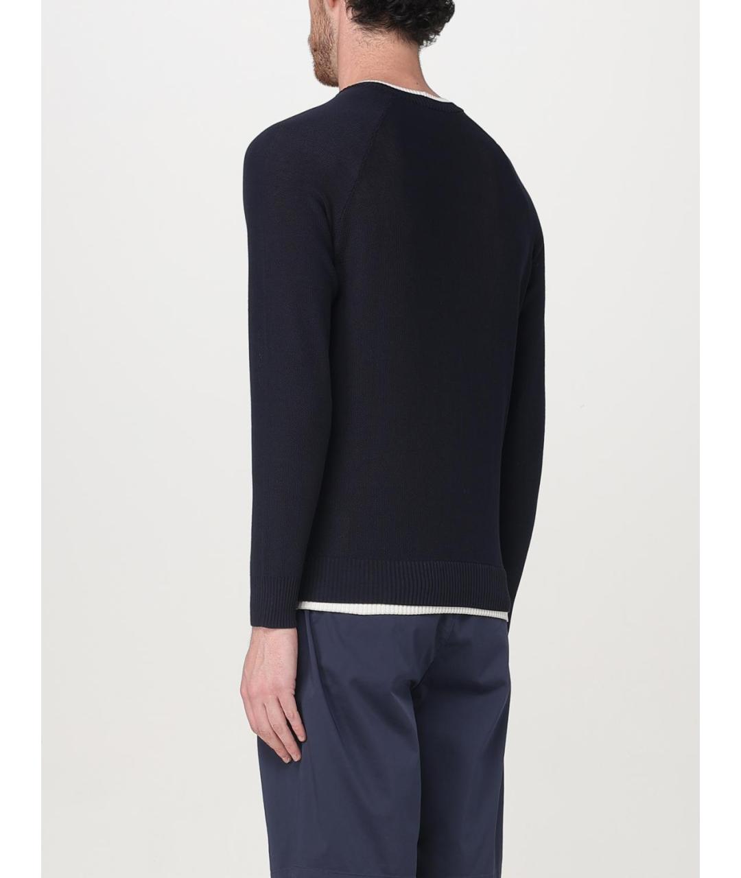 ELEVENTY Синий хлопковый джемпер / свитер, фото 3