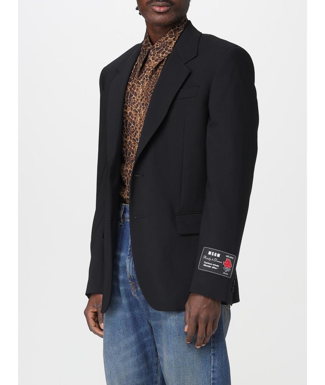 MSGM Черный шерстяной пиджак, фото 4