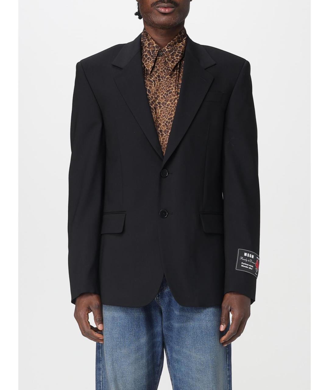 MSGM Черный шерстяной пиджак, фото 6