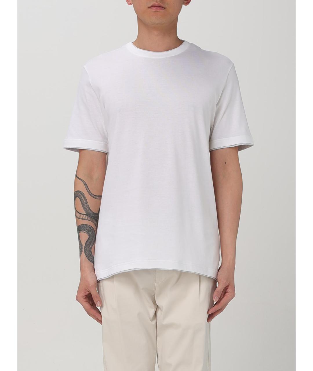ELEVENTY Белая хлопковая футболка, фото 4