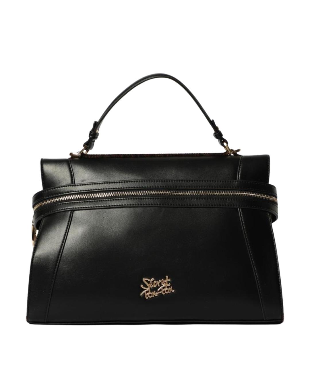 SECRET PON-PON Черная сумка тоут из искусственной кожи, фото 1