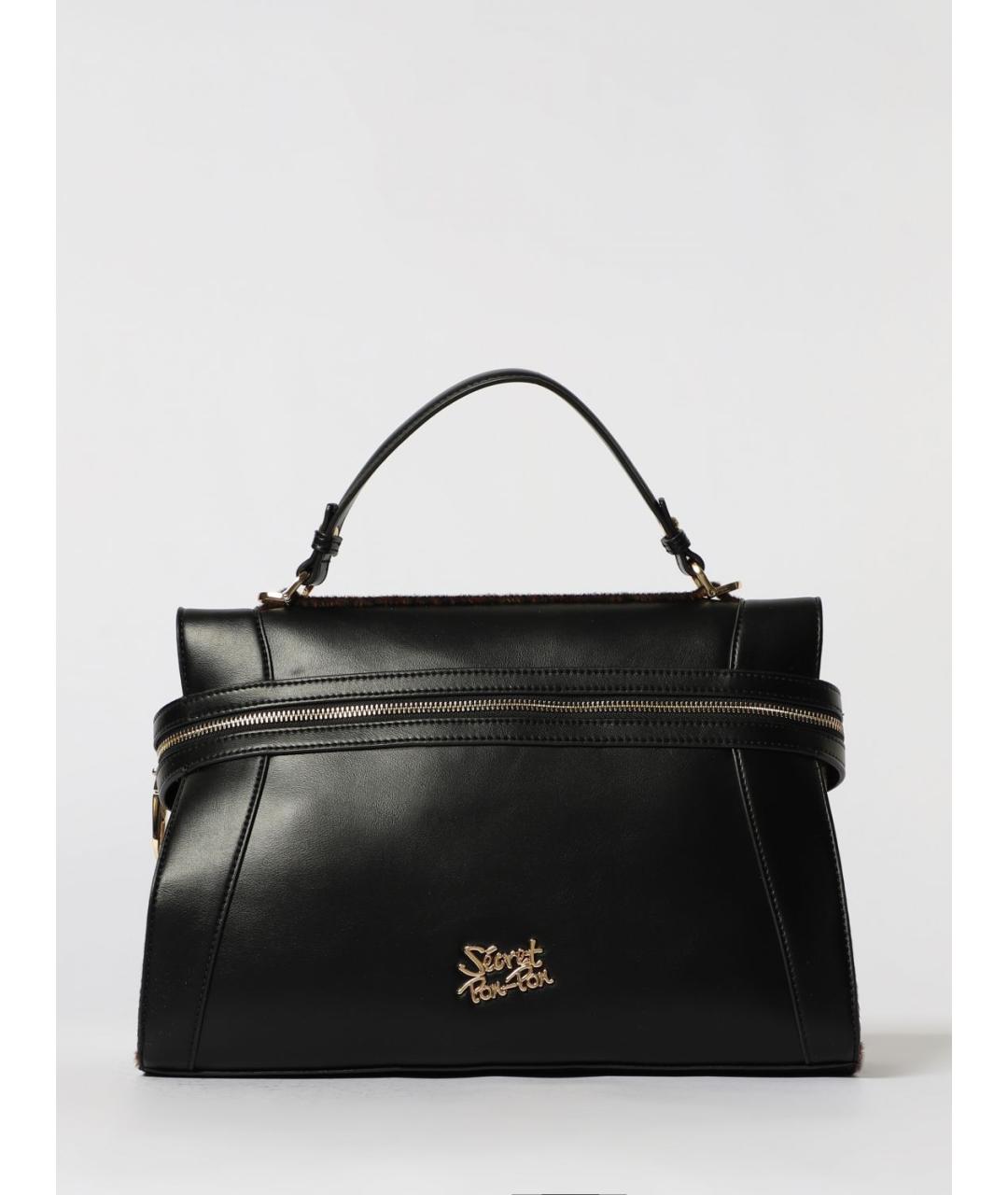 SECRET PON-PON Черная сумка тоут из искусственной кожи, фото 4