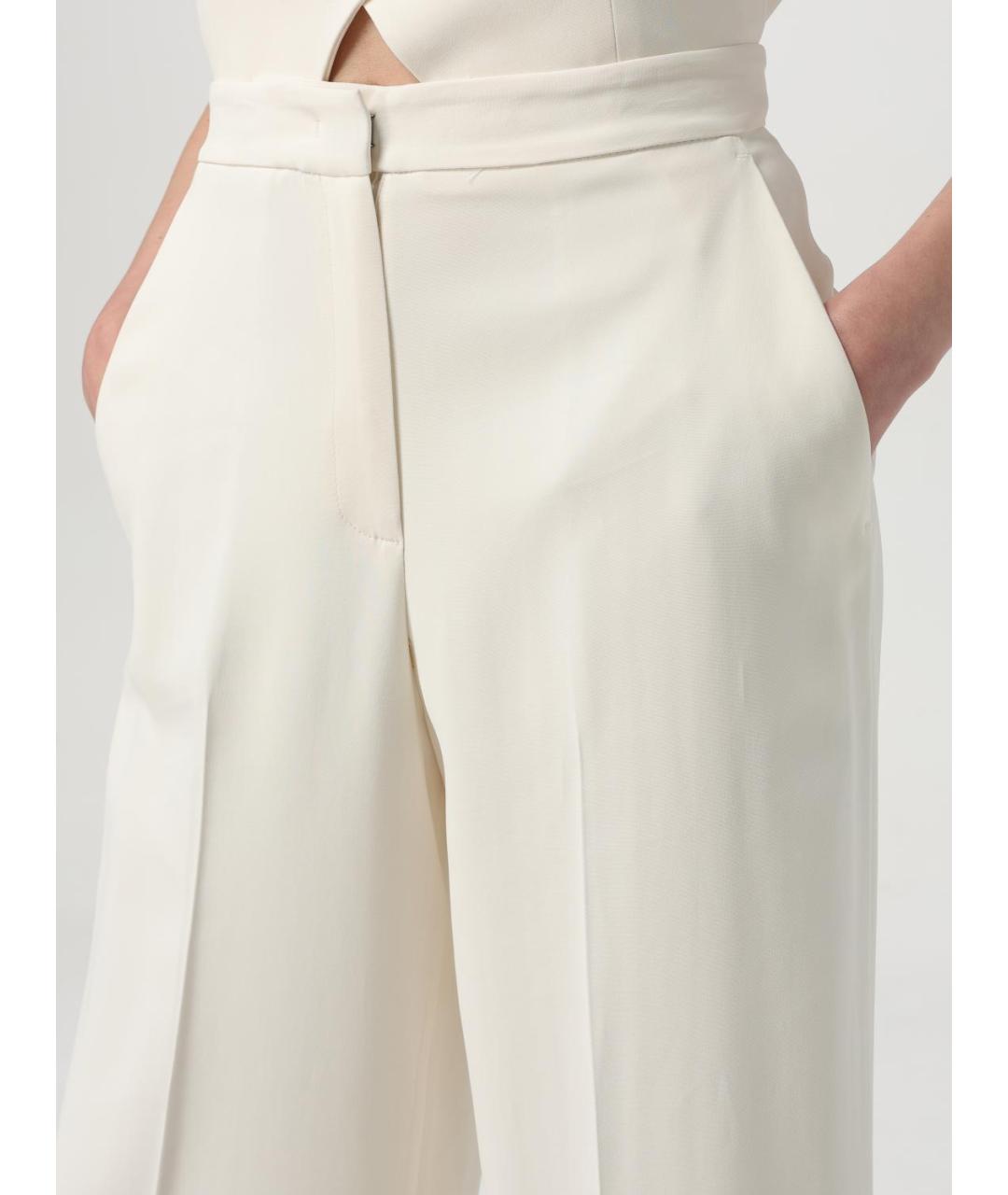 PINKO Белые вискозные прямые брюки, фото 3
